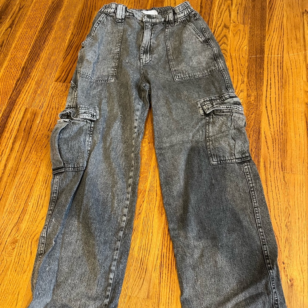 Garage denim gray cargo jeans size 5/27